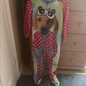 Colorful Dog Print Onesie Pajamas